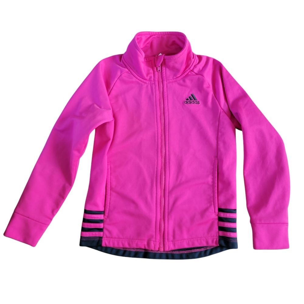 Adidas Girls Pink & Gray Track Activewear Jacket size 6